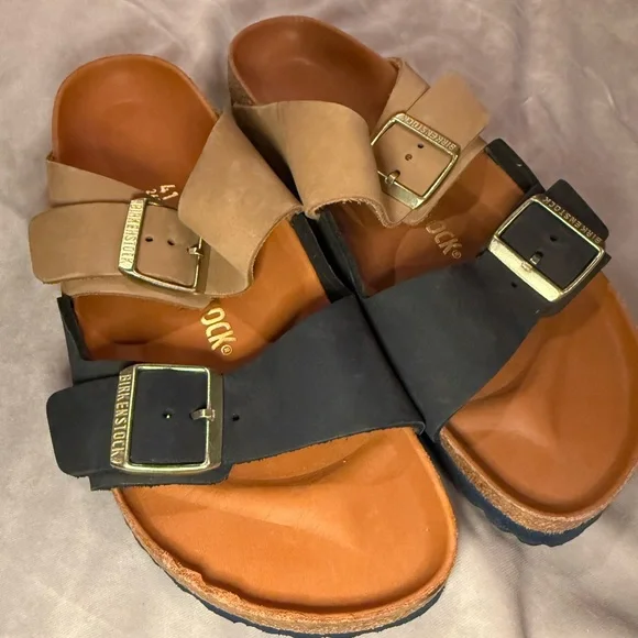 Birkenstock Women's Arizona Split HEX Sandals, Midnight
Blue, Tan, - Picture 9 of 15